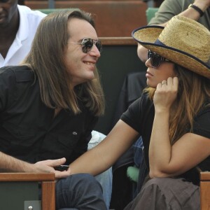 Hélène Ségara et son mari Mathieu Lecat à Rolland-Garros le 2 juin 2010