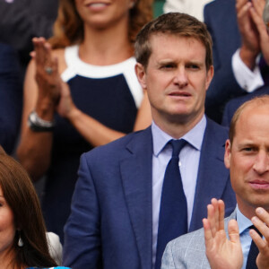 Le prince William, duc de Cambridge, et Catherine (Kate) Middleton, duchesse de Cambridge, dans les tribunes du tournoi de Wimbledon, le 5 juillet 2022.