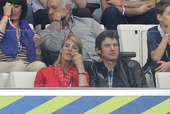 Nathalie Simon et son mari Tanguy Dadon au match de l'Euro 2016 France-Albanie au Stade Vélodrome à Marseille, le 15 juin 2016. © Cyril Moreau/Bestimage <br /><br />