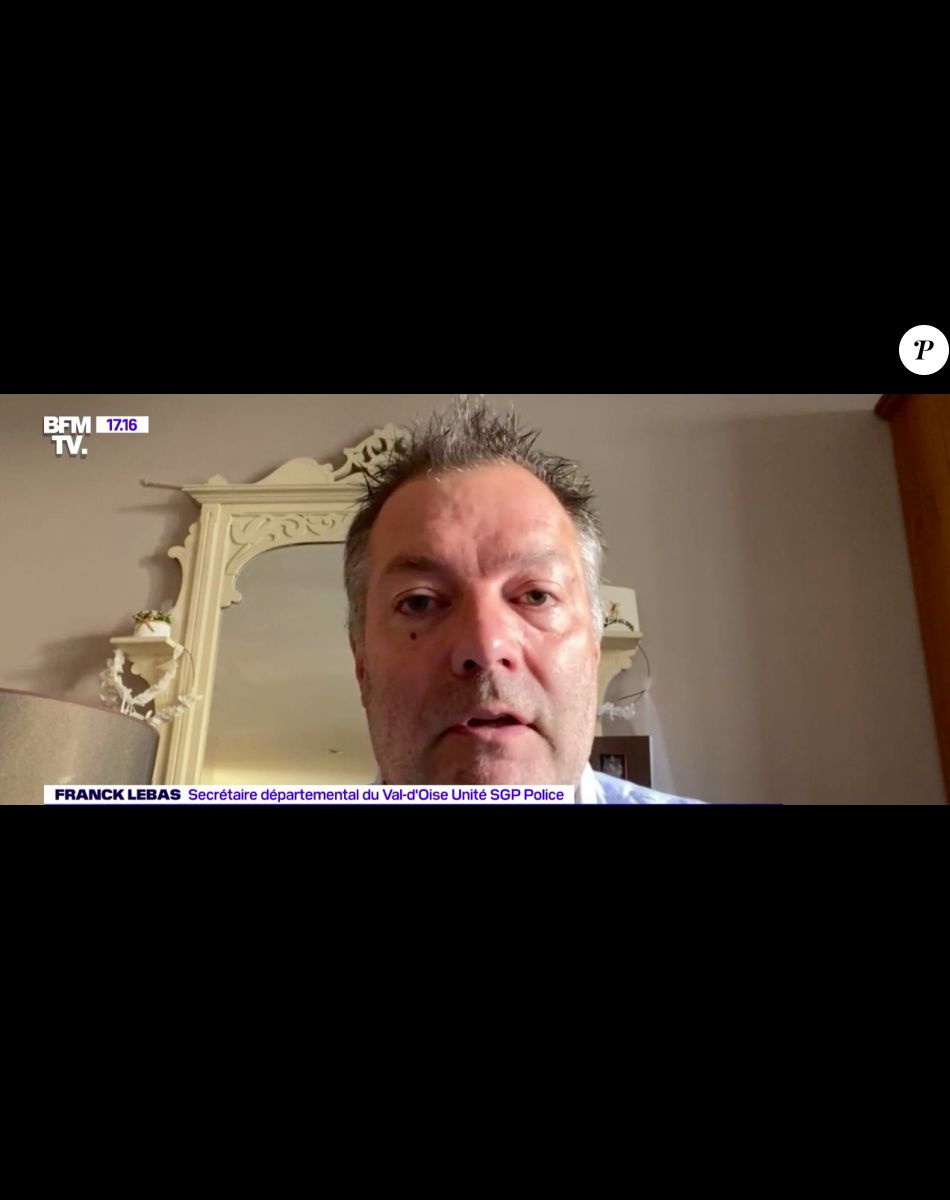Image du reportage de BFMTV sur le rodéo urbain à Pontoise dans le Val d'Oise ce 5 août 2022. Deux enfants ont été grièvement blessés par un motard. Franck Lebas, secrétaire départemental du Val d'Oise unité SGP Police, s'est exprimé sur le drame