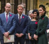 Le prince Harry, duc de Sussex, le prince William, duc de Cambridge, Meghan Markle, duchesse de Sussex,, Catherine (Kate) Middleton, duchesse de Cambridge, le 11 novembre 2018. 