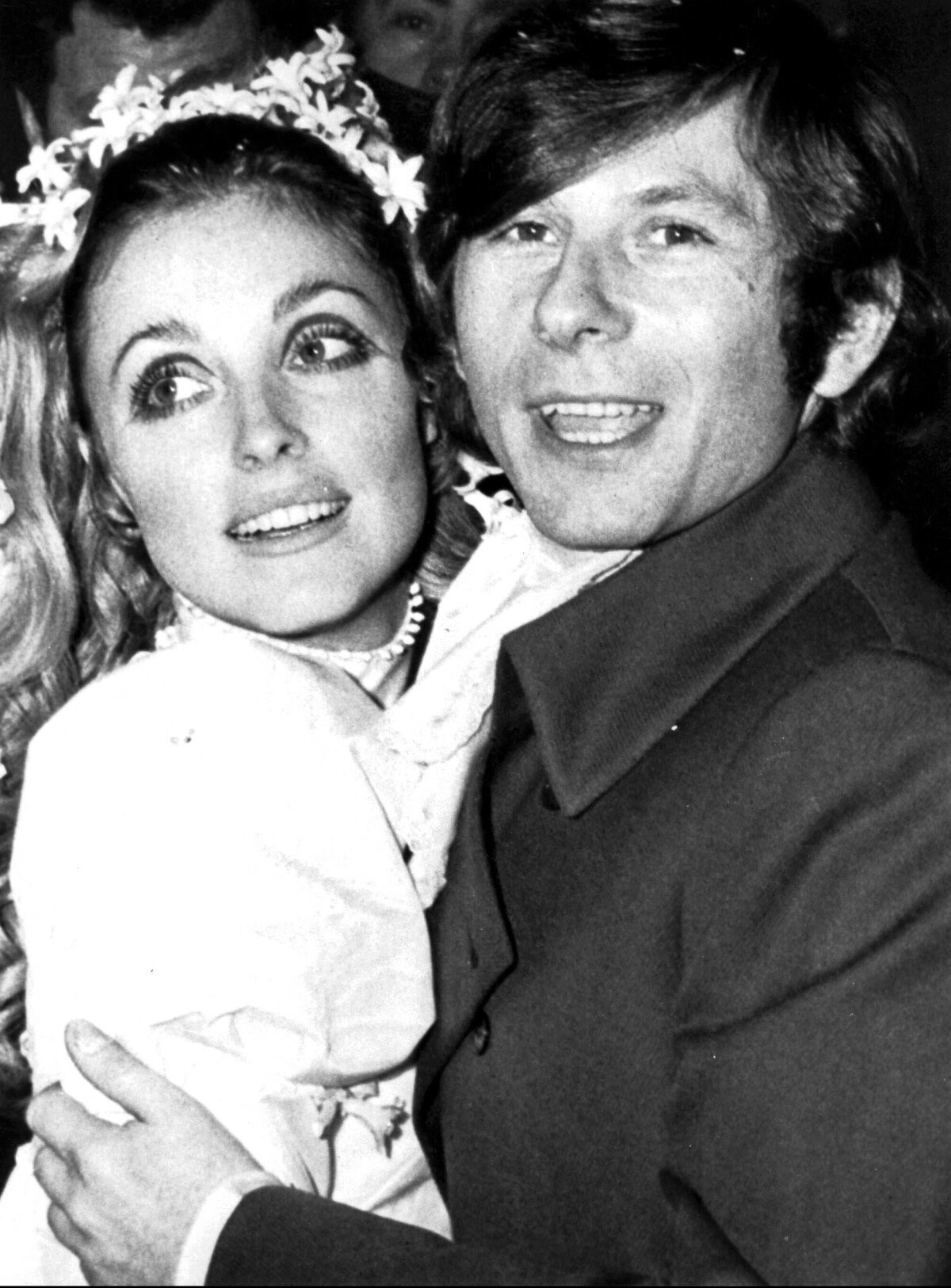 Photo : Roman Polanski et Sharon Tate lors de leur mariage à Londres