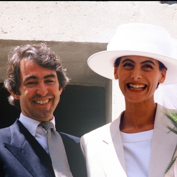 Inès de la Fressange et Luigi d'Urso à leur mariage