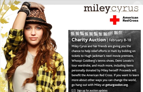 Miley Cyrus met aux enchères ses effets personnels au profit des sinistrés de la Croix-Rouge.