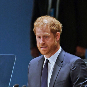 Le prince Harry, duc de Sussex, lors de la célébration du "Nelson Mandela International Day" au siège de l'ONU à New York, le 18 juillet 2022. 