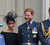 La famille royale d'Angleterre lors de la parade aérienne de la RAF pour le centième anniversaire au palais de Buckingham à Londres. Le 10 juillet 2018.
