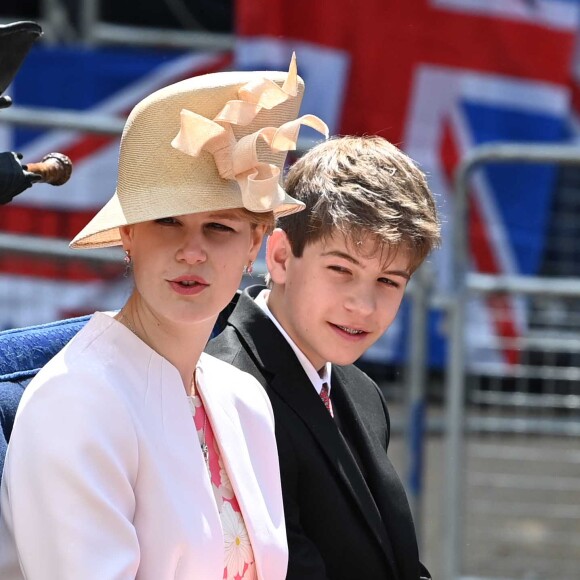 Louise et James Mountbatten-Windsor - Les membres de la famille royale lors de la parade militaire "Trooping the Colour" dans le cadre de la célébration du jubilé de platine (70 ans de règne) de la reine Elizabeth II à Londres, le 2 juin 2022. 