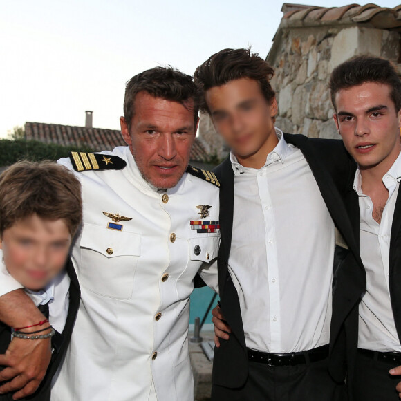 Exclusif - Benjamin Castaldi et ses fils Julien, Simon et Enzo - Cérémonie religieuse - Mariage de Benjamin Castaldi et Aurore Aleman au Mas de La Rose à Eygalières, le 27 août 2016. © Jacovides-Moreau/Bestimage