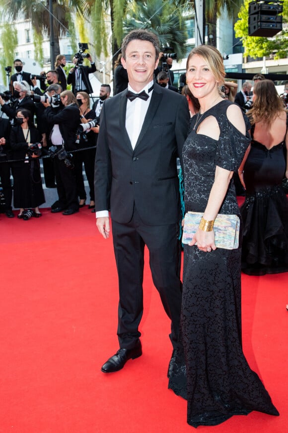 Benjamin Griveaux et sa femme Julia Minkowski - Montée des marches du film " Annette " lors de la cérémonie d'ouverture du 74ème Festival International du Film de Cannes. Le 6 juillet 2021