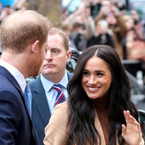 Le prince Harry, duc de Sussex, et Meghan Markle, duchesse de Sussex, en visite à la Canada House à Londres le 7 janvier 2020.