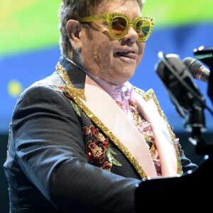 Elton John en concert au "Tui Arena" à Hanovre dans le cadre de sa tournée "Farewell Yellow Brick Road", le 22 mai 2019.