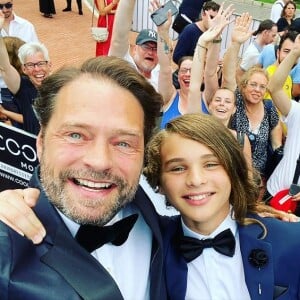 Jason Priestley et son fils Dashiell au Festival de Monte-Carlo.