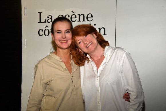 Exclusif - Muriel Mayette-Holtz et Carole Bouquet durant l'inauguration de l'une des nouvelles salles du Théâtre National de Nice, "La Cuisine", le 20 mai 2021. © Bruno Bebert/Bestimage