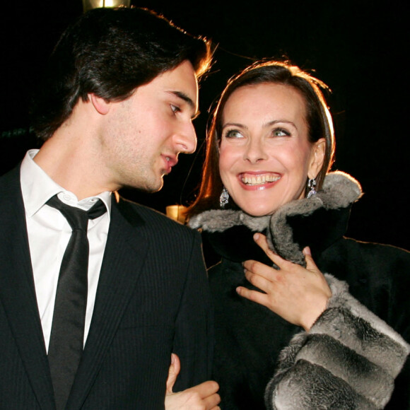 Carole Bouquet et son fils Dimitri Rassam - Dîner au Fouquet's dans le cadre de la 31e cérémonie des César au Théâtre du Châtelet.
