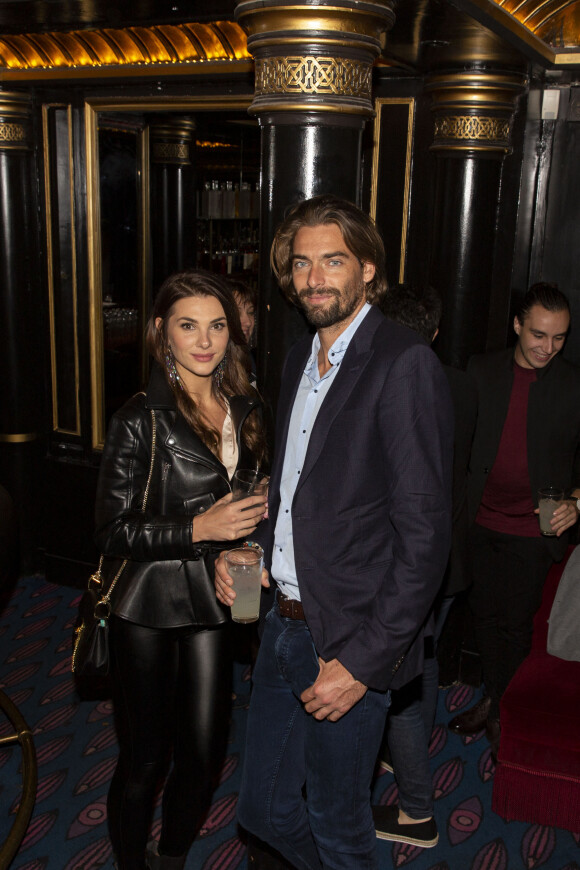 Camille Lacourt et sa compagne Alice Detollenaere (Miss Bourgogne 2010) lors de la soirée de lancement de la vodka "Touché" (vodka parisienne) au restaurant Castel à Paris, France, le 26 septembre 2019. © Jack Tribeca/Bestimage 