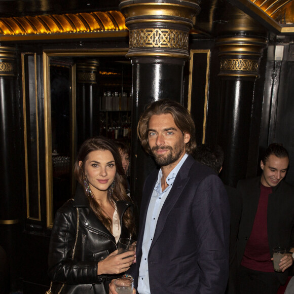 Camille Lacourt et sa compagne Alice Detollenaere (Miss Bourgogne 2010) lors de la soirée de lancement de la vodka "Touché" (vodka parisienne) au restaurant Castel à Paris, France, le 26 septembre 2019. © Jack Tribeca/Bestimage 