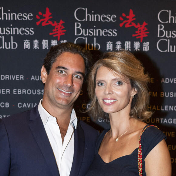 Exclusif - Sylvie Tellier et son mari Laurent Schenten au photocall de la soirée des 10 ans du Chinese Business Club à l'InterContinental Paris le 5 septembre 2022. © Pierre Perusseau / Bestimage