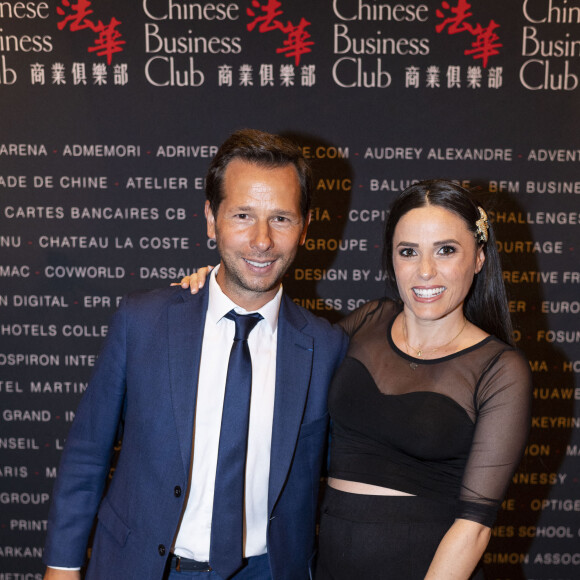 Exclusif - Harold Parisot, président du Chinese Business Club et Capucine Anav (enceinte) au photocall de la soirée des 10 ans du Chinese Business Club à l'InterContinental Paris le 5 septembre 2022. © Pierre Perusseau / Bestimage