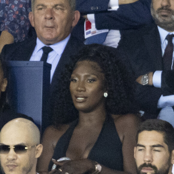 Francis Szpiner, Aya Nakamura, Nikola Karabatic - People assistent au match aller de la Ligue des Champions entre le Paris Saint-Germain contre la Juventus (2-1) au Parc des Princes à Paris le 6 septembre 2022.