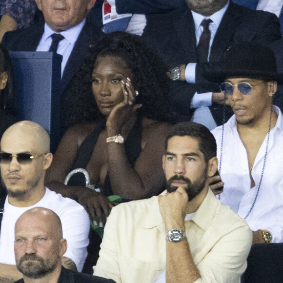 Francis Szpiner, Aya Nakamura, Nikola Karabatic - People assistent au match aller de la Ligue des Champions entre le Paris Saint-Germain contre la Juventus (2-1) au Parc des Princes à Paris le 6 septembre 2022.
