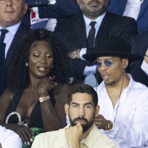 Aya Nakamura, Nikola Karabatic - People assistent au match aller de la Ligue des Champions entre le Paris Saint-Germain contre la Juventus (2-1) au Parc des Princes à Paris le 6 septembre 2022.