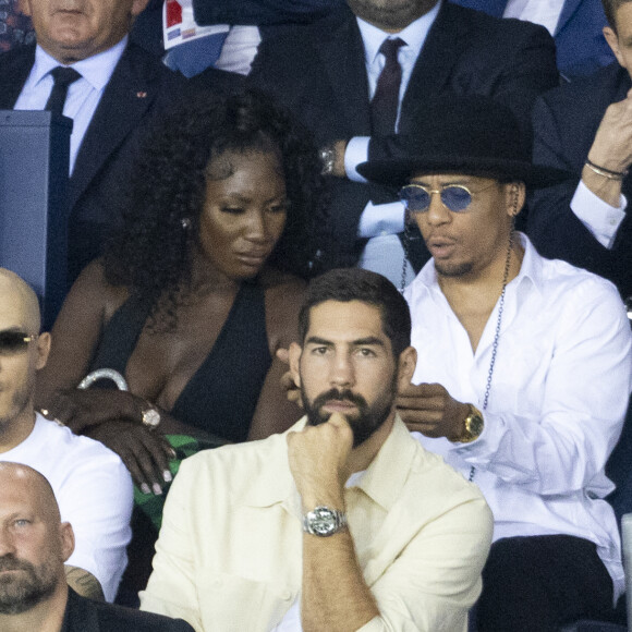 Aya Nakamura, Nikola Karabatic - People assistent au match aller de la Ligue des Champions entre le Paris Saint-Germain contre la Juventus (2-1) au Parc des Princes à Paris le 6 septembre 2022.