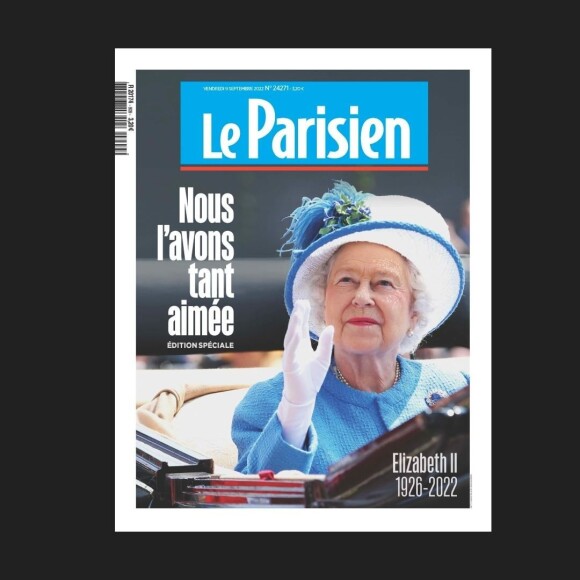 La "une" (couverture) du Parisien du 9 septembre 2022 lendemain de la mort d'Elizabeth II