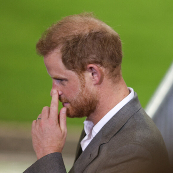 Le prince Harry lors de la conférence de presse des Invictus Games 2023 à Dusseldorf, Allemagne le 6 septembre 2022. © Piero Nigro/Alto Press via ZUMA Press / Bestimage 