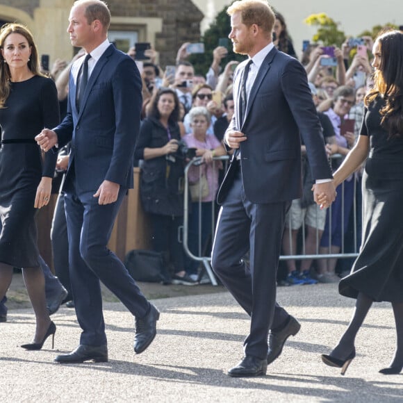 Le prince de Galles William, la princesse de Galles Kate Catherine Middleton, le prince Harry, duc de Sussex, Meghan Markle, duchesse de Sussex