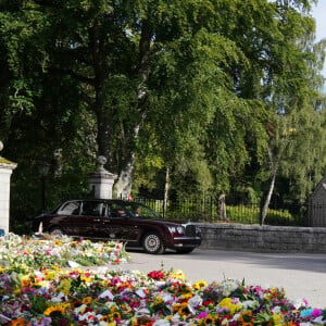 La princesse Anne d'Angleterre - Le cercueil de la reine Elisabeth II d'Angleterre quitte le château de Balmoral, pour être emmener au palais de Holyroodhouse à Edimbourg, la résidence officielle de la reine. Le 11 septembre 2022 