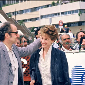 Archives - Jean-Luc Godard et Nathalie Baye présente "Détective" au Festival de Cannes en 1985.