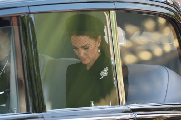 La princesse de Galles Kate Middleton pendant la procession du cercueil de la reine de Buckingham à Westminster Hall à Londres le 14 septembre 2022. Photo by Stephen Lock/I-images/ABACAPRESS.COM