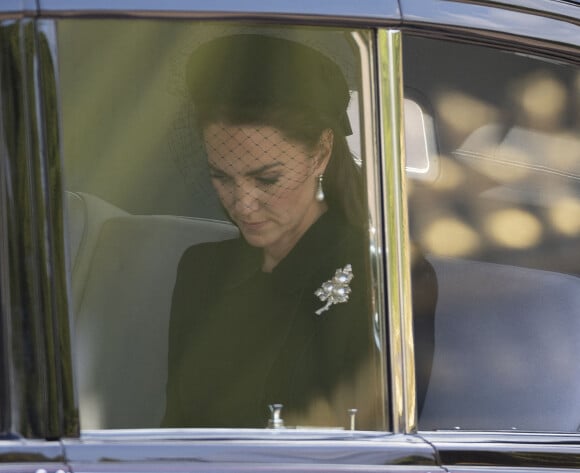 La princesse de Galles Kate Middleton pendant la procession du cercueil de la reine de Buckingham à Westminster Hall à Londres le 14 septembre 2022 Photo by Stephen Lock/I-images/ABACAPRESS.COM