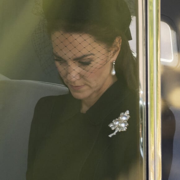 La princesse de Galles Kate Middleton pendant la procession du cercueil de la reine de Buckingham à Westminster Hall à Londres le 14 septembre 2022 Photo by Stephen Lock/I-images/ABACAPRESS.COM