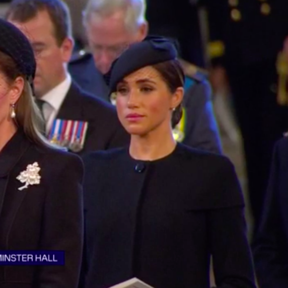 Kate Middleton et Meghan Markle lors de la procession du cercueil d'Elizabeth II