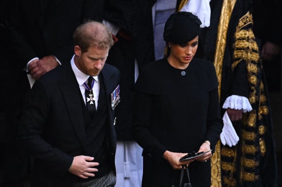 Meghan Markle et le prince Harry, duc et duchesse de Sussex à l'issue de la procession à Londres Photo by Ben Stansall/PA Photos/ABACAPRESS.COM