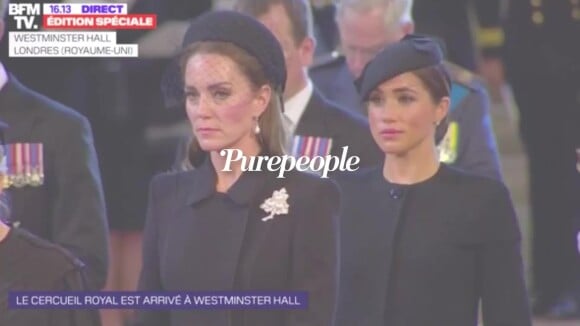 Kate Middleton et Meghan Markle : Révérences et émotion face au cercueil d'Elizabeth II