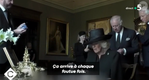 Le roi Charles III d'Angleterre et sa femme, la reine consort Camilla Parker Bowles - "C à vous", France 5