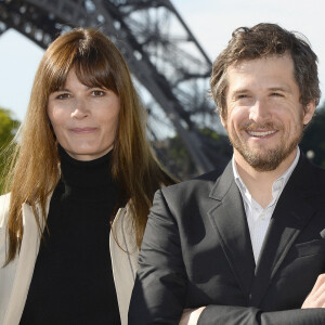 Marina Hands et Guillaume Canet - Conférence de presse de la deuxième édition du "Longines Paris Eiffel Jumping" sur le Yatch "Le Paquebot" à Paris le 20 mai 2015.
