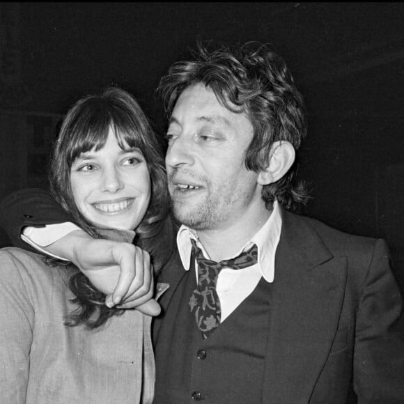 Serge Gainsbourg et Jane Birkin lors d'une soirée au Privé à Paris en 1972