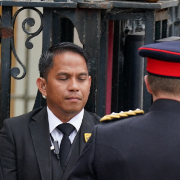 Meghan Markle - Arrivées au service funéraire à l'Abbaye de Westminster pour les funérailles d'Etat de la reine Elizabeth II d'Angleterre le 19 septembre 2022. © Andrew Milligan/PA Wire