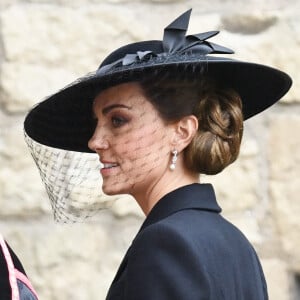 Catherine, princesse de Galles - Arrivées au service funéraire à l'Abbaye de Westminster pour les funérailles d'Etat de la reine Elizabeth II d'Angleterre. Le sermon est délivré par l'archevêque de Canterbury Justin Welby (chef spirituel de l'Eglise anglicane) au côté du doyen de Westminster David Hoyle.