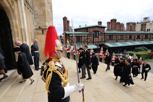 La reine Margrethe II de Danemark et le prince Joachim - Arrivée à la cérémonie funèbre en la Chapelle Saint-Georges pour les funérailles d'Etat de la reine Elizabeth II d'Angleterre. Le 19 septembre 2022 