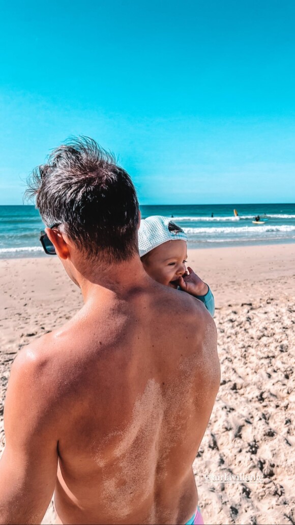 Renaud Lavillenie et son fils, Gabin.