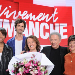 Exclusif - Nathan Devers, Sonia Rolland, David Jarre, Anne Roumanoff, Michel Drucker, Beatrice De La Boulaye et Adé - Enregistrement de l'émission "Vivement Dimanche" au Studio Gabriel, présentée par M.Drucker et diffusée le 25 septembre sur France 3 © Guillaume Gaffiot / Bestimage