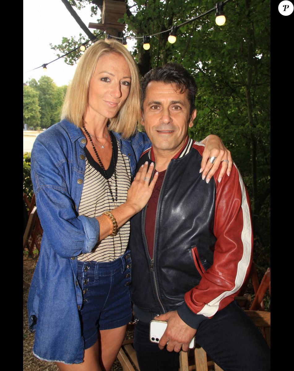 Bébert, Les Forbans (Albert Kassabi) et sa compagne Astrid - Déjeuner de l'émission "L'instant de Luxe " au restaurant l'Orangerie à Saint Cloud le 14 juillet 2020. © Philippe Baldini / Bestimage
