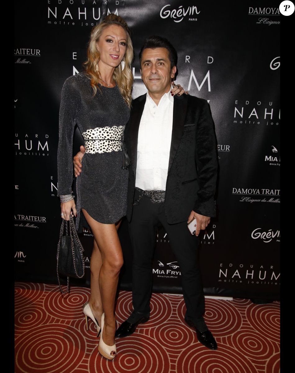 Albert Kassabi (Bebert du groupe les Forbans) et sa femme Astrid - Edouard Nahum fête son 60ème anniversaire au Musée Grévin à Paris le 26 mars 2019. © Marc Ausset-Lacroix/Bestimage