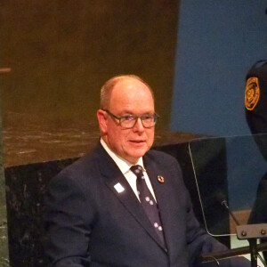 Le prince Albert II de Monaco intervient lors de la 77ème assemblée générale des Nations Unies (ONU) à New York le 21 septembre 2022. © Bruce Cotler/ZUMA Press Wire / Bestimage 