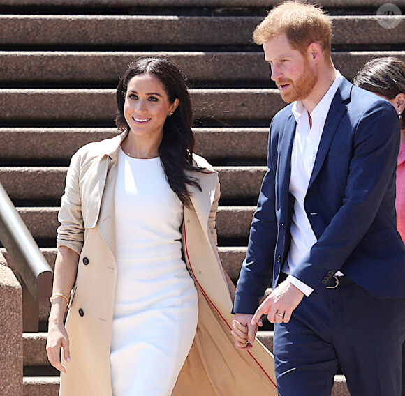 Le prince Harry, duc de Sussex, et Meghan Markle, duchesse de Sussex (enceinte) , arrivent à l'Opéra de Sydney, à l'occasion de leur visite officielle en Australie. Le 16 octobre 2018 