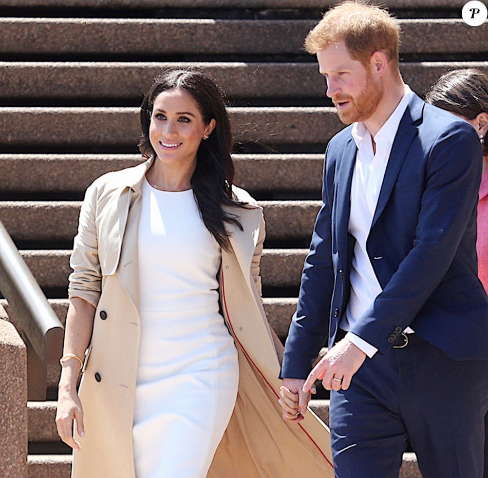 Le prince Harry, duc de Sussex, et Meghan Markle, duchesse de Sussex (enceinte) , arrivent à l&#039;Opéra de Sydney, à l&#039;occasion de leur visite officielle en Australie. Le 16 octobre 2018   